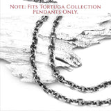 6.5 mm LUXURY WEIGHT Sterling Silver Antiqued Tortuga Anchor Chain