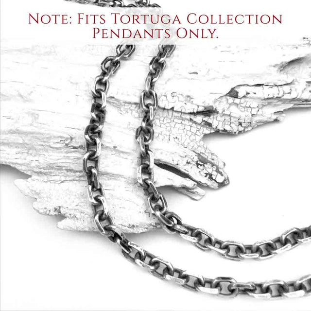 6.5 mm LUXURY WEIGHT Sterling Silver Antiqued Tortuga Anchor Chain