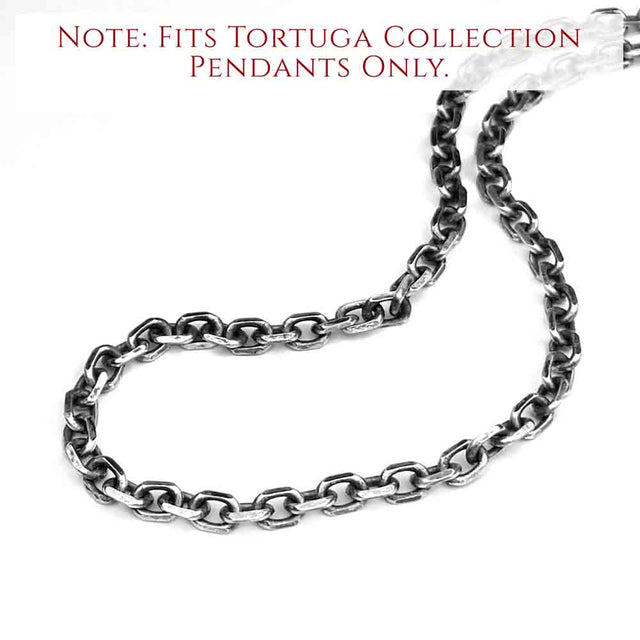 6.5 mm LUXURY WEIGHT Sterling Silver Antiqued Tortuga Anchor Chain