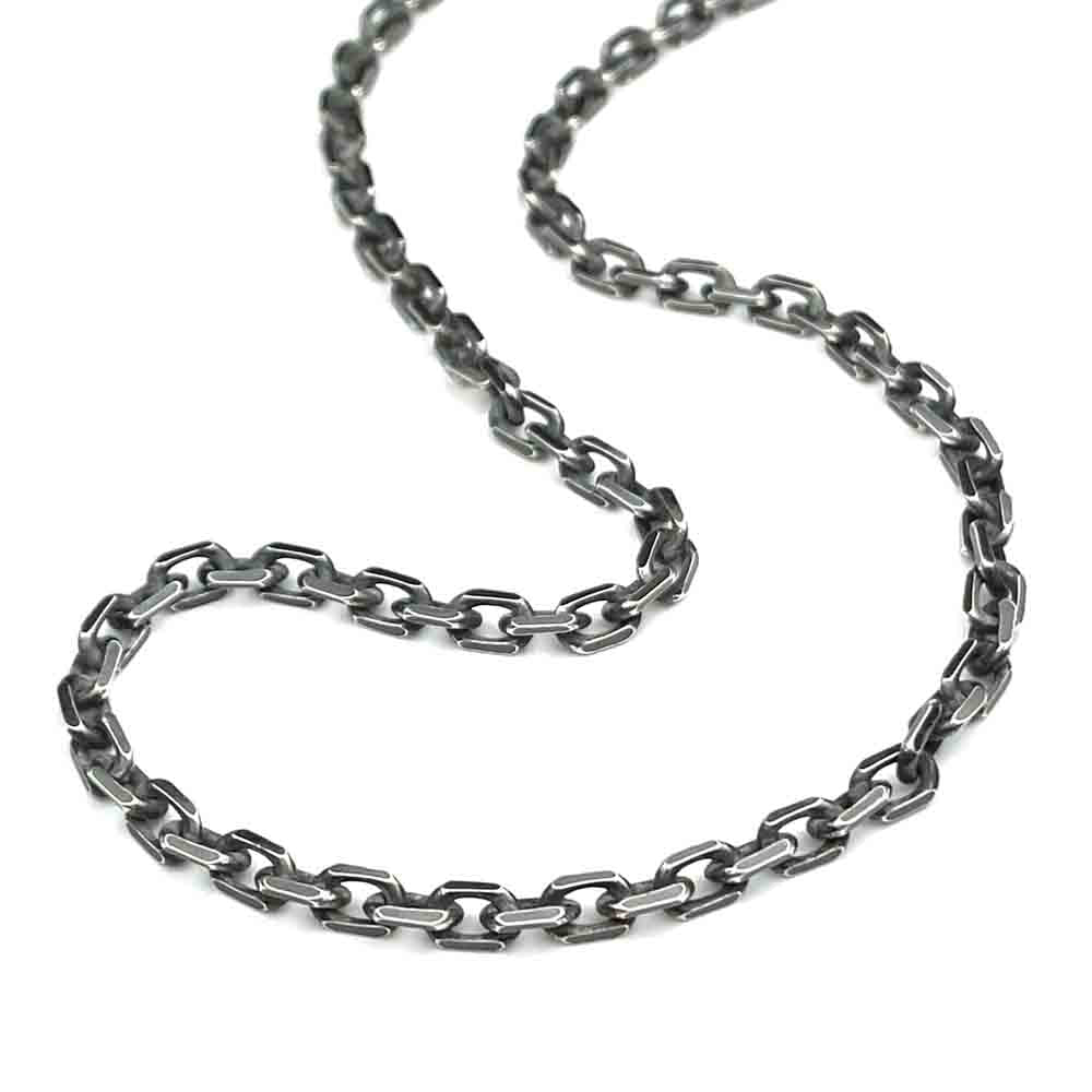 5.0 mm LUXURY WEIGHT Sterling Silver Antiqued Tortuga Anchor Chain