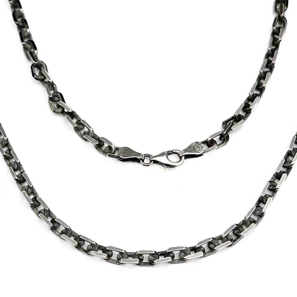5.0 mm LUXURY WEIGHT Sterling Silver Antiqued Tortuga Anchor Chain