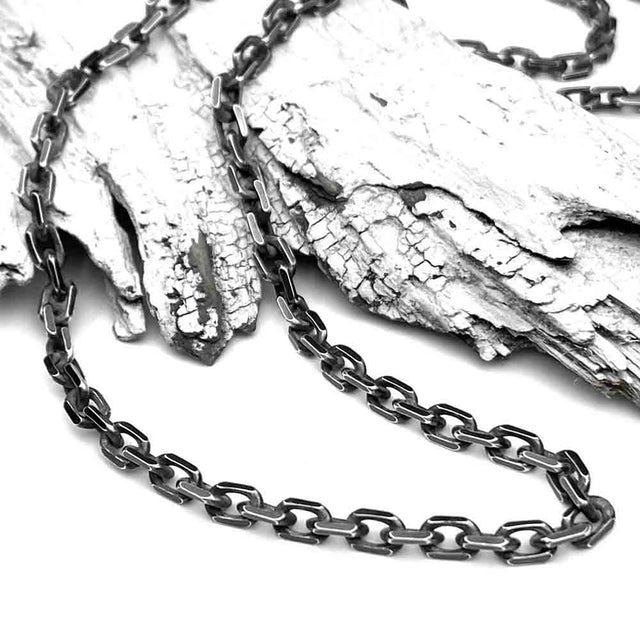 5.0 mm LUXURY WEIGHT Sterling Silver Antiqued Tortuga Anchor Chain