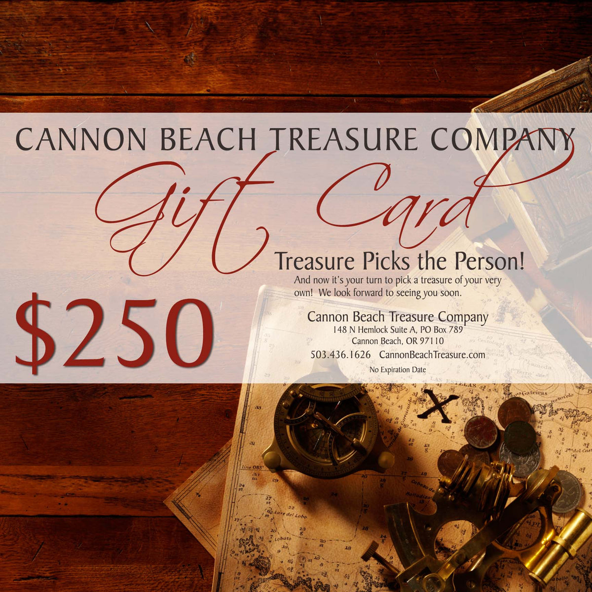 Cannon Beach Treasure Company Gift Card $250