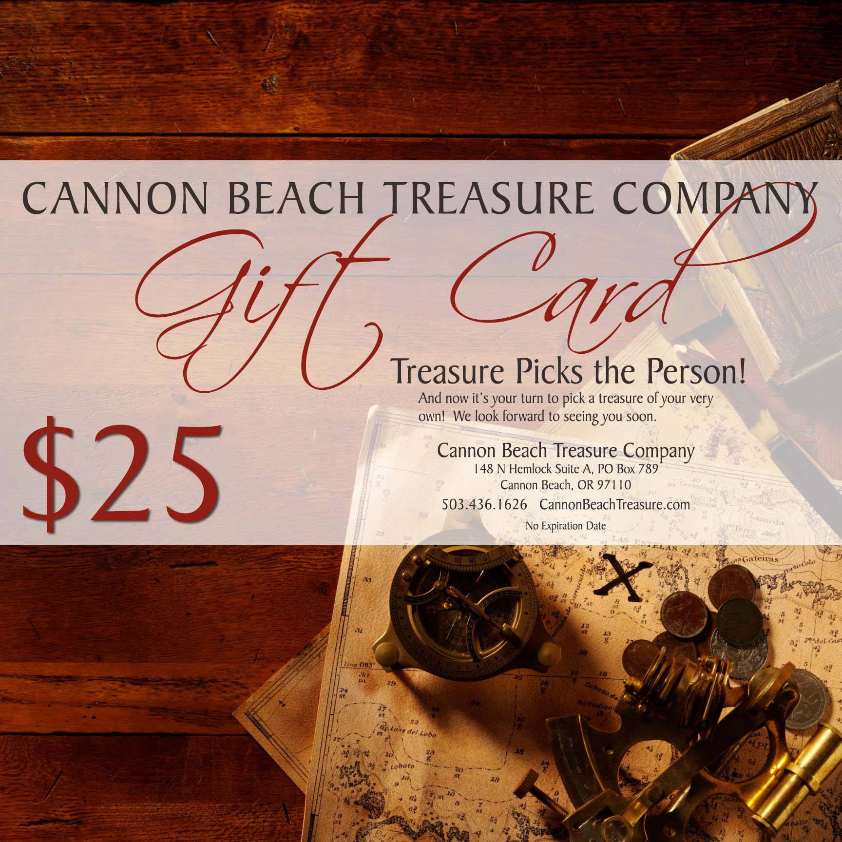 Cannon Beach Treasure Company Gift Card $25