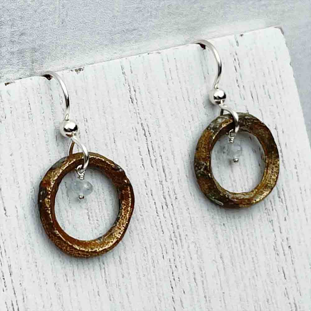 Silver Celtic knot Earrings, Irish Earrings, two tone Celtic Earrings –  Foxford Jewellery