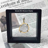 Byzantine Empire Gold Victory Cross Tremissis Coin Circa 582 AD in 18K Gold Pendant | Artifact #4695