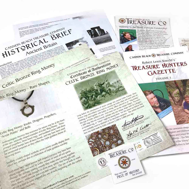 Rich Darkening Bronze Celtic Ring Money & Genuine Rhodonite Leather Necklace | Artifact #8389